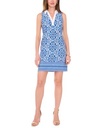 Vestido recto con cuello estampado