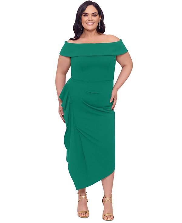 Vestido midi con drapeado lateral