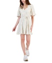 Vestido mini de rayas con cuello en V