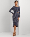 Vestido floral con ribete de hebilla
