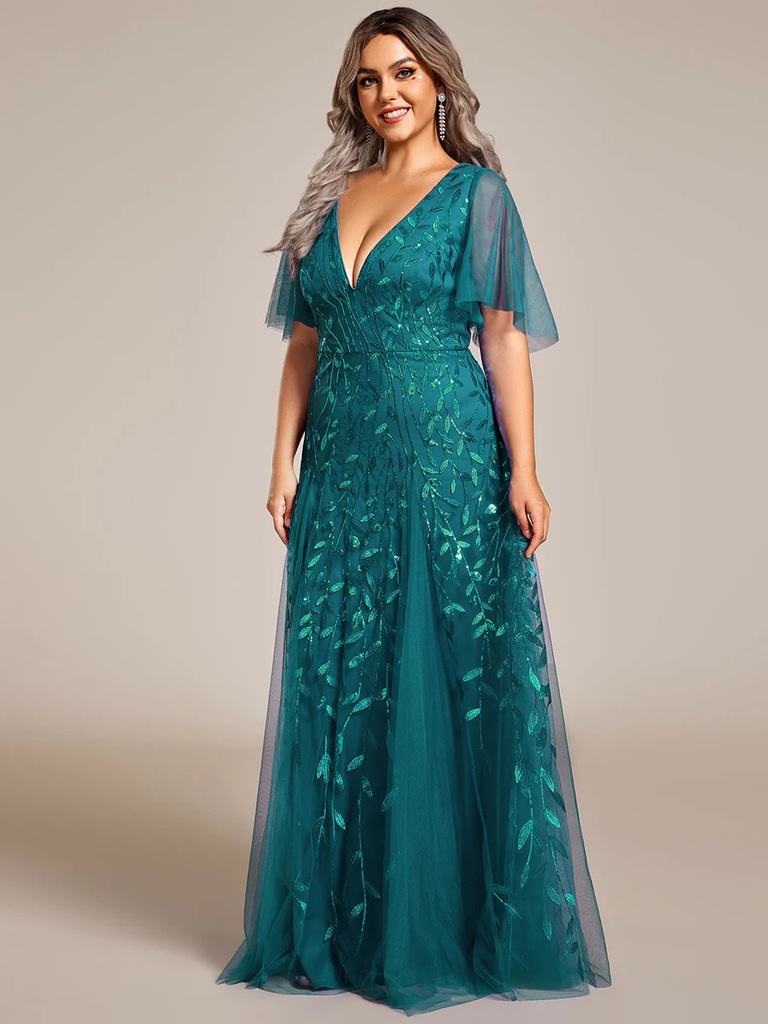 Vestido de corte sirena con inserciones