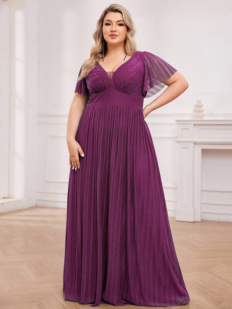 Vestido largo con cintura fruncida