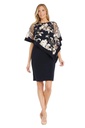 Vestido corto con capa bordada