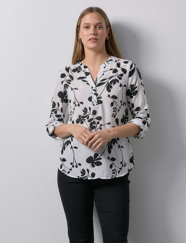 Blusa estampada con manga larga