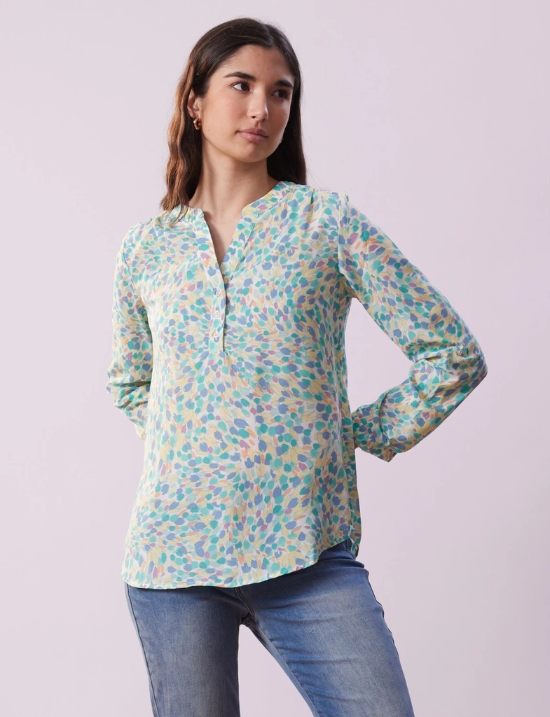 Blusa con manga larga, estampada