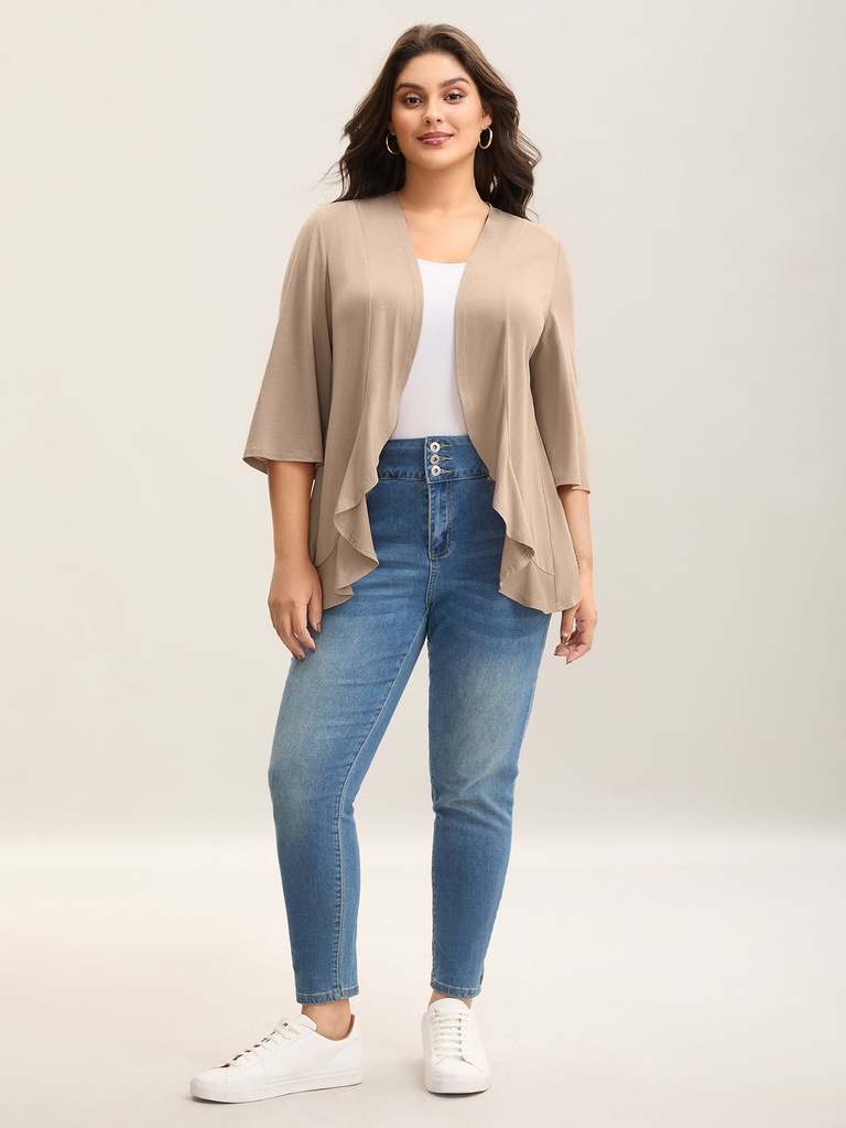 Kimono con dobladillo curvo Lotus