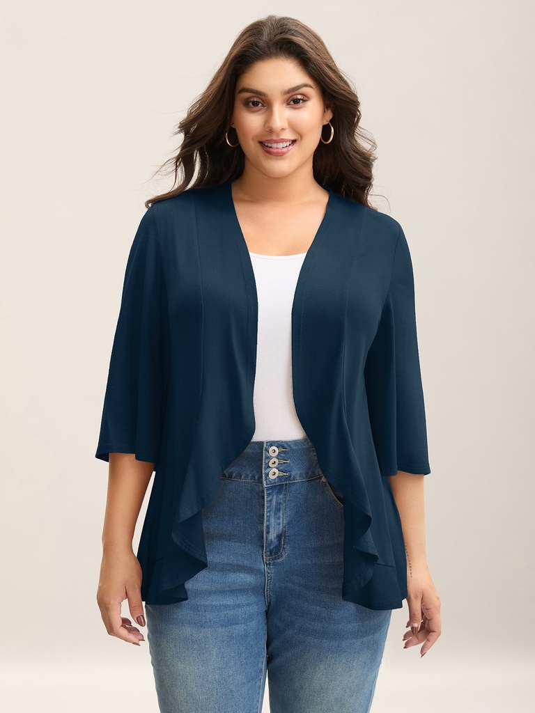 Kimono con dobladillo curvo Lotus