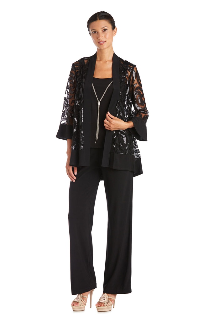 Traje de 3 piezas con chaqueta y collar