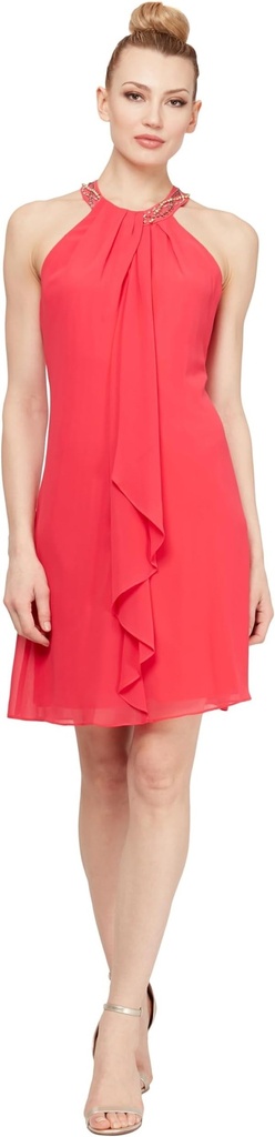 Vestido halter con pedrería