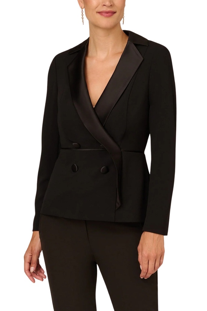Blazer tipo esmoquin con ribete satinado