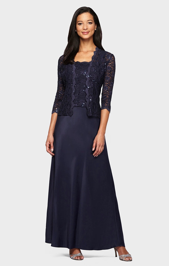 Vestido festoneado y mangas ilusión (copia)