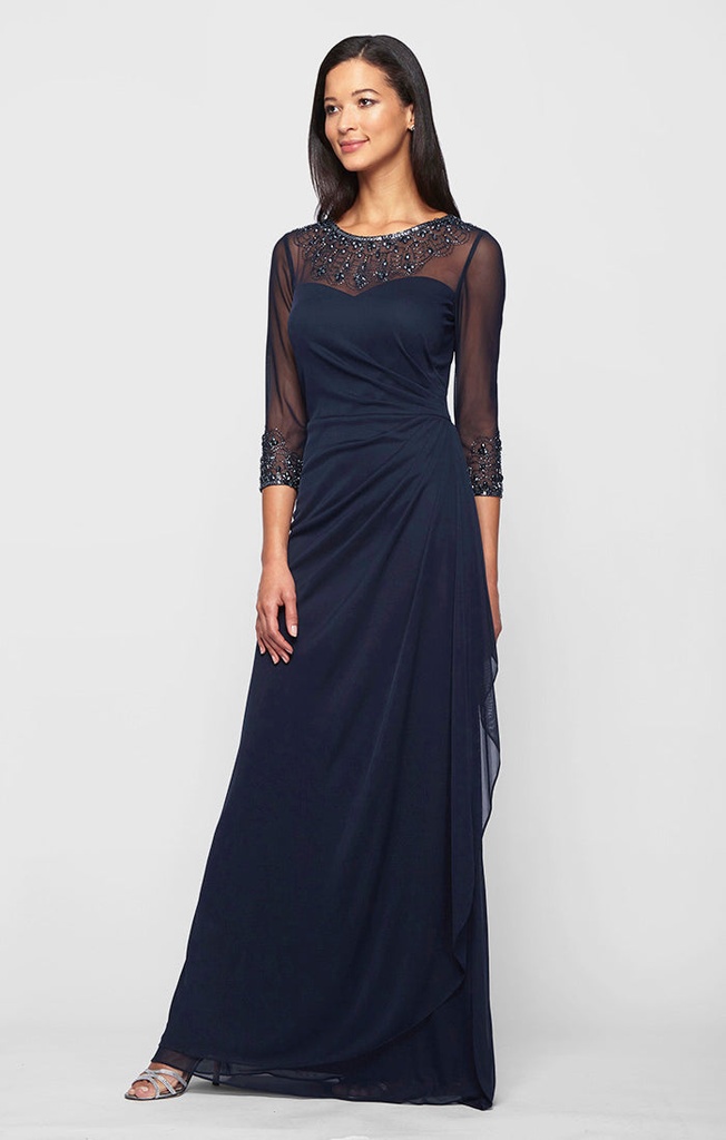 Vestido de gasa con corpiño de encaje (copia)