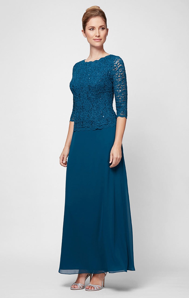 Vestido de gasa con corpiño de encaje (copia)