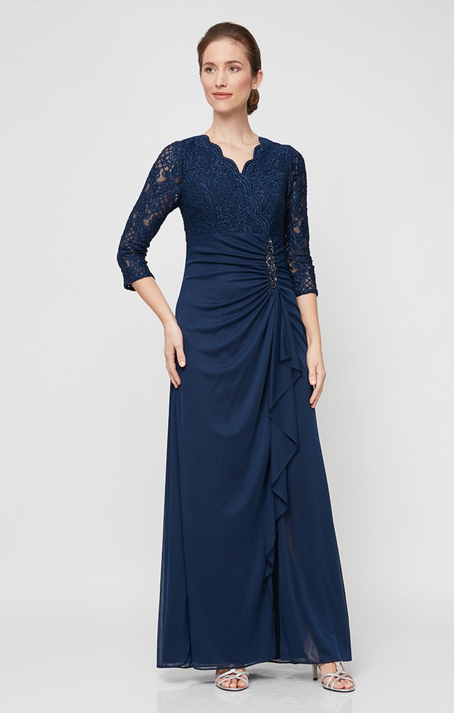 Vestido con cintura imperio y encaje (copia)