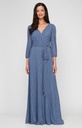 Vestido plisado con mangas 3/4