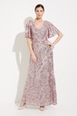 Elegante vestido floral de lentejuelas