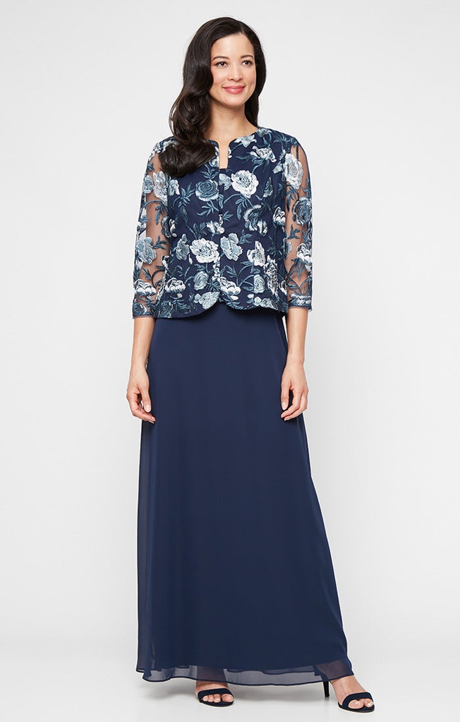Vestido de encaje de bordado floral