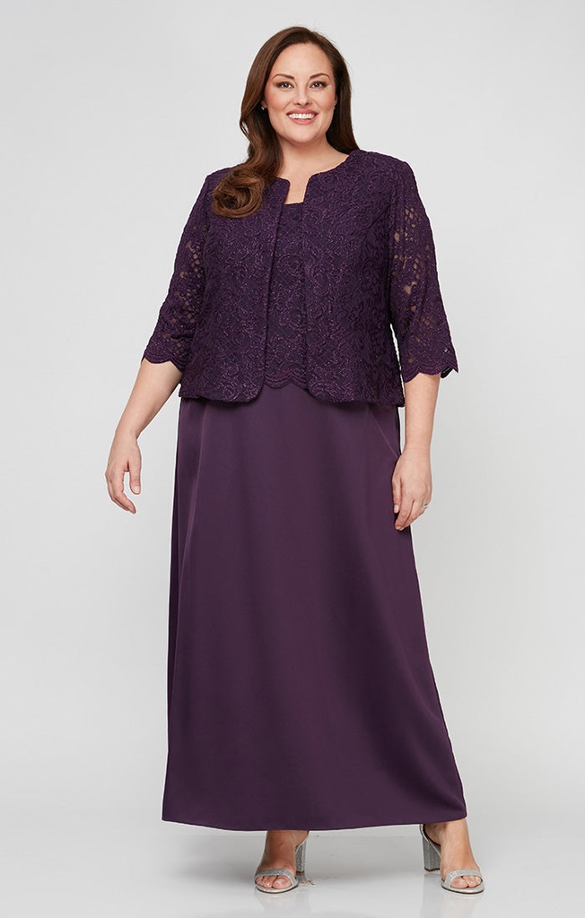 Vestido de encaje con chaqueta