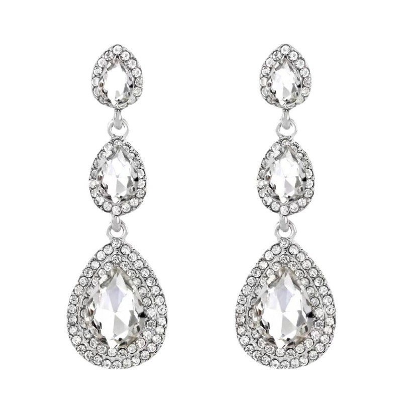 Aretes con diamantes de gota de agua (copia)