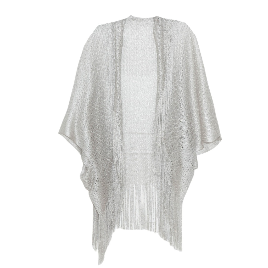 Kimono de malla con flecos