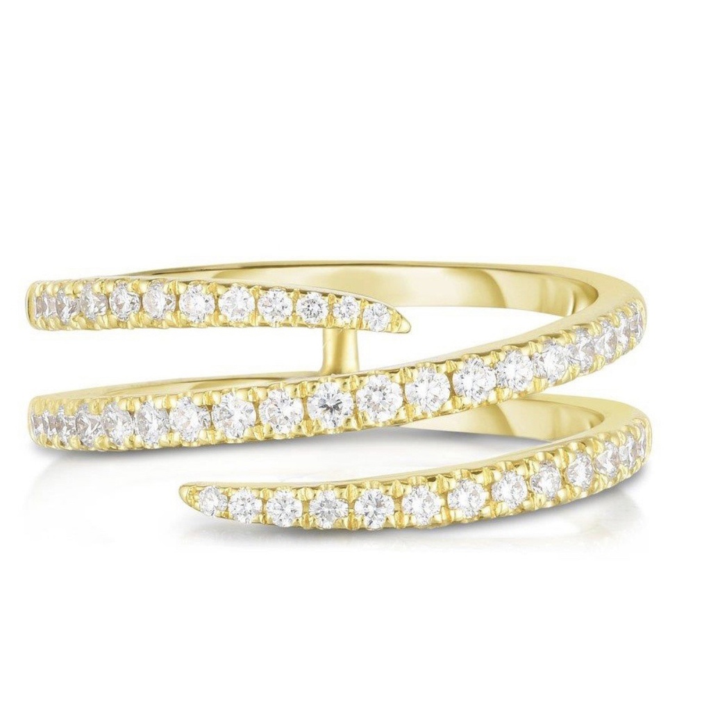 Anillo de tres filas con circonias