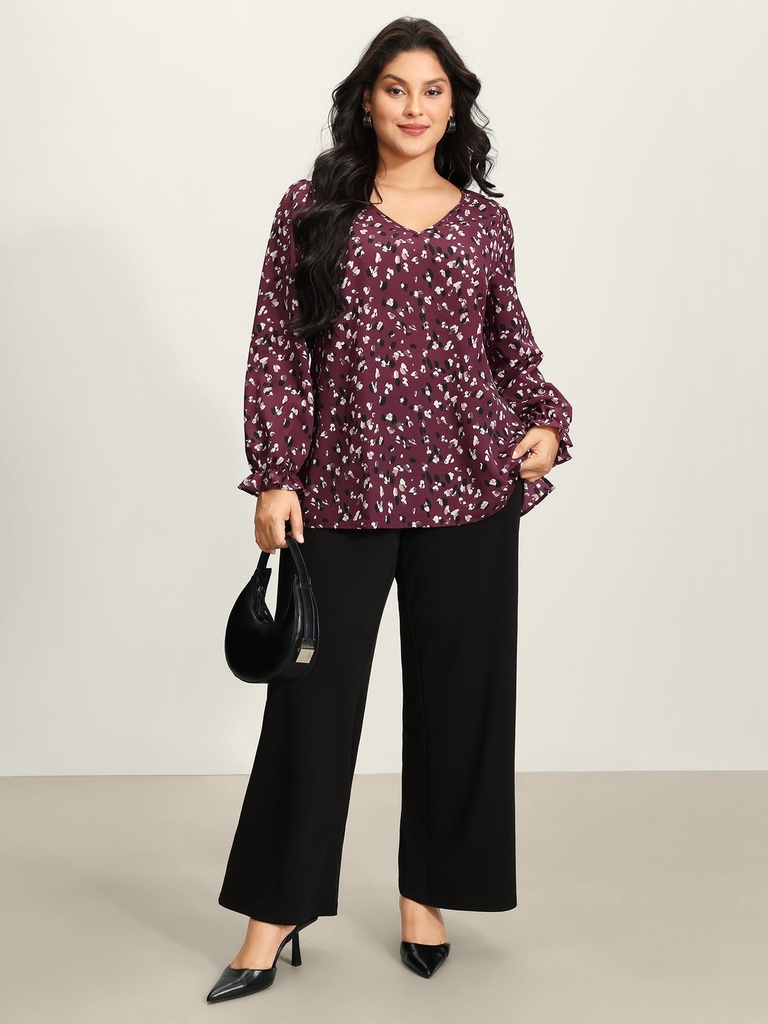 Blusa floral con escote anudado (copia)
