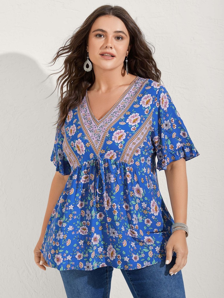 Blusa asimétrica con cuello en V