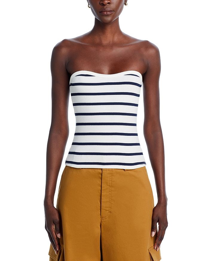 Top strapless a rayas