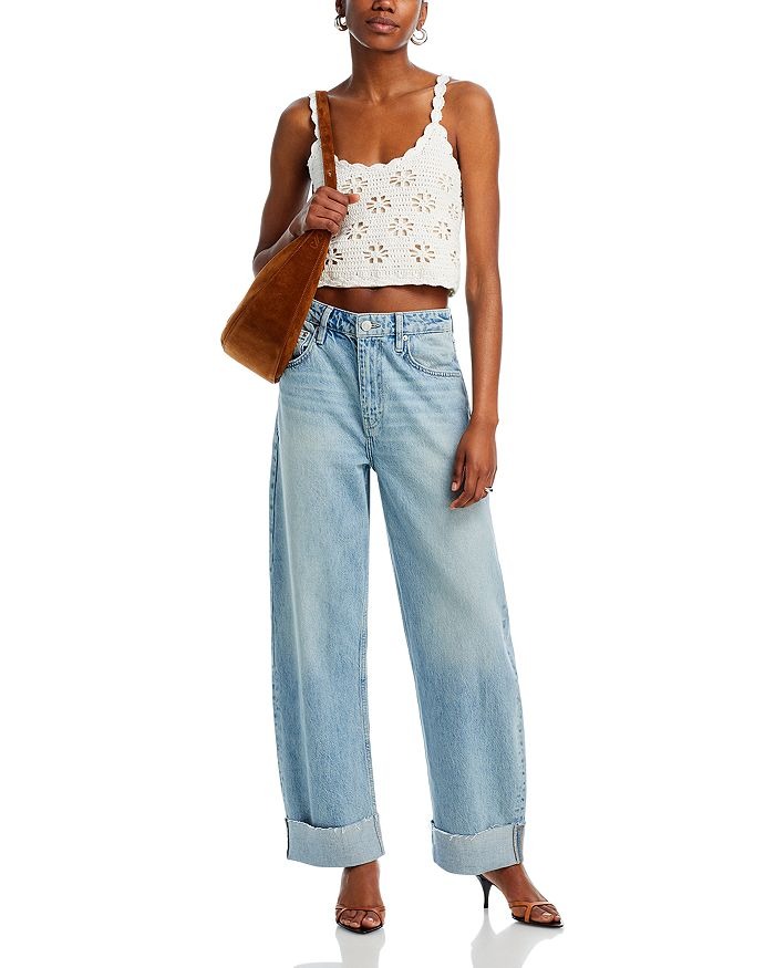 Crop top de tejido floral Fontana