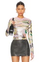 Blusa de malla estampada Kaylee