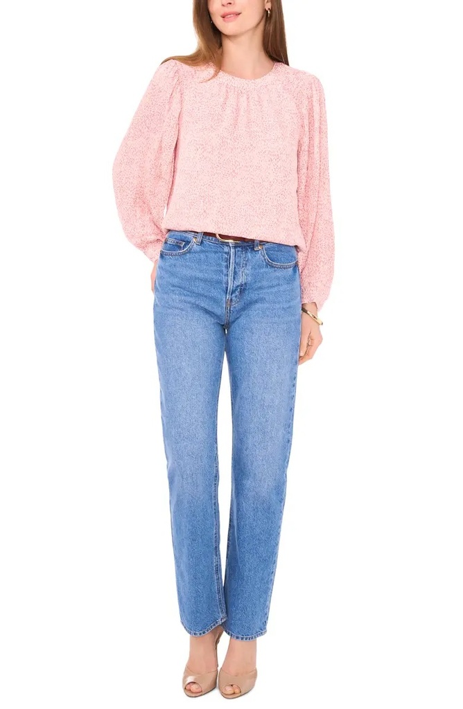 Blusa con mangas abullonadas