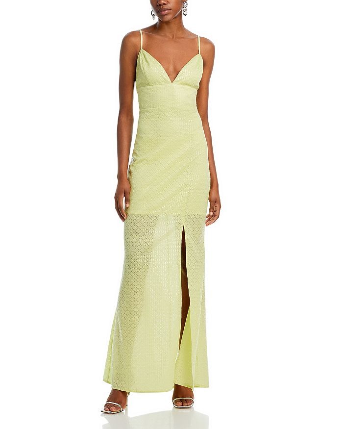 Vestido largo de tirantes con lentejuelas