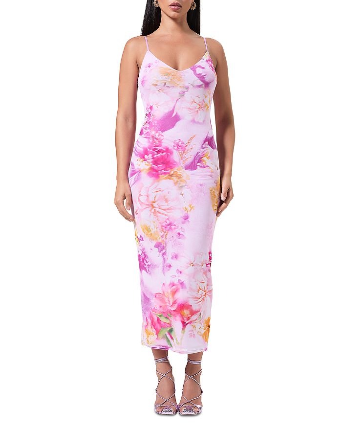 Vestido mesh de print Amina