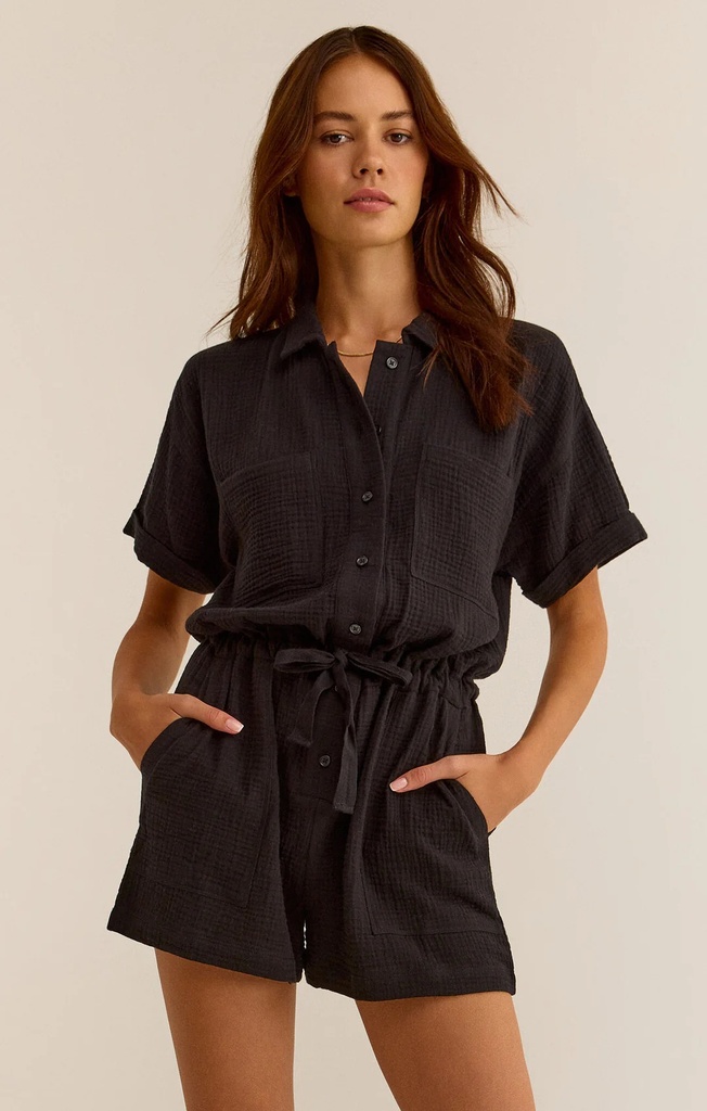 Romper de algodón con cintura elástica