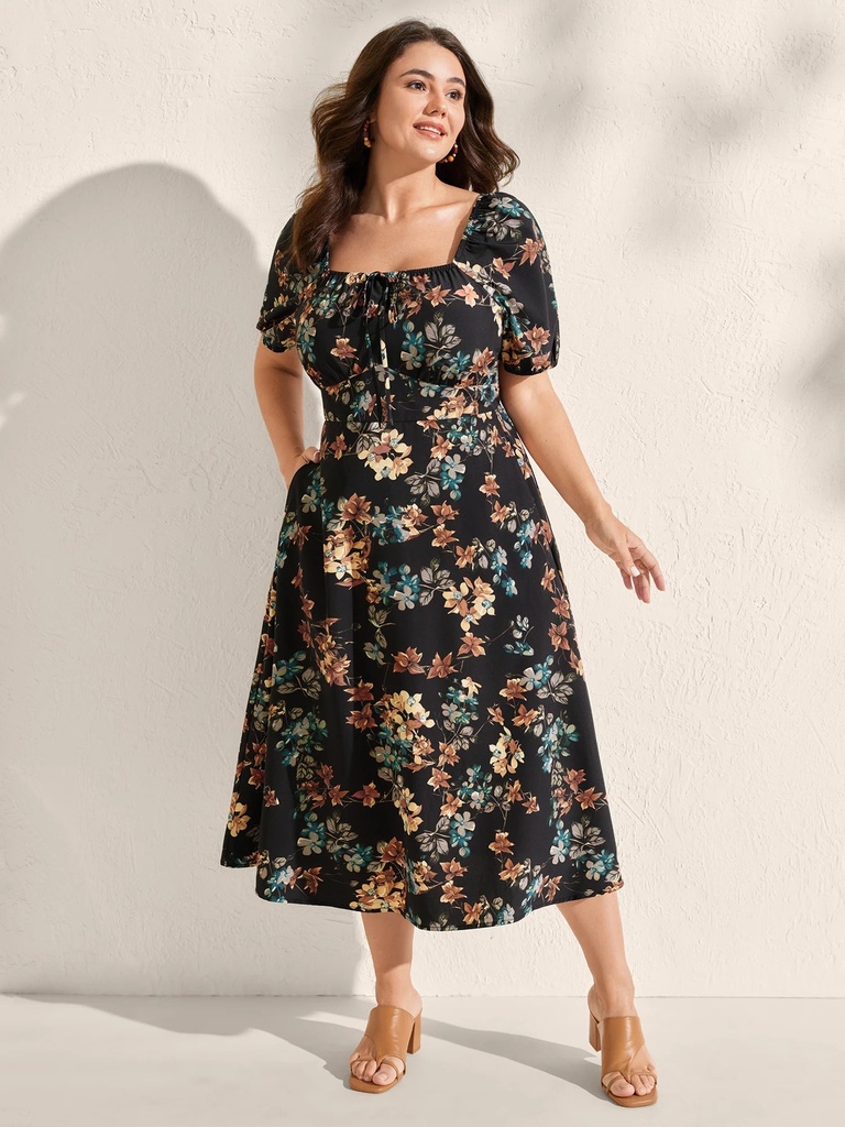 Vestido floral de hombros descubiertos (copia)