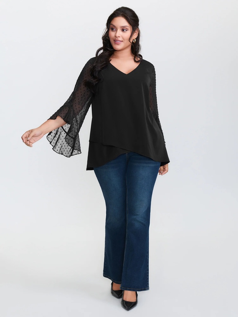 Blusa acanalada de escote ceñido (copia)