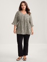 Blusa fluida con cuello fruncido (copia)