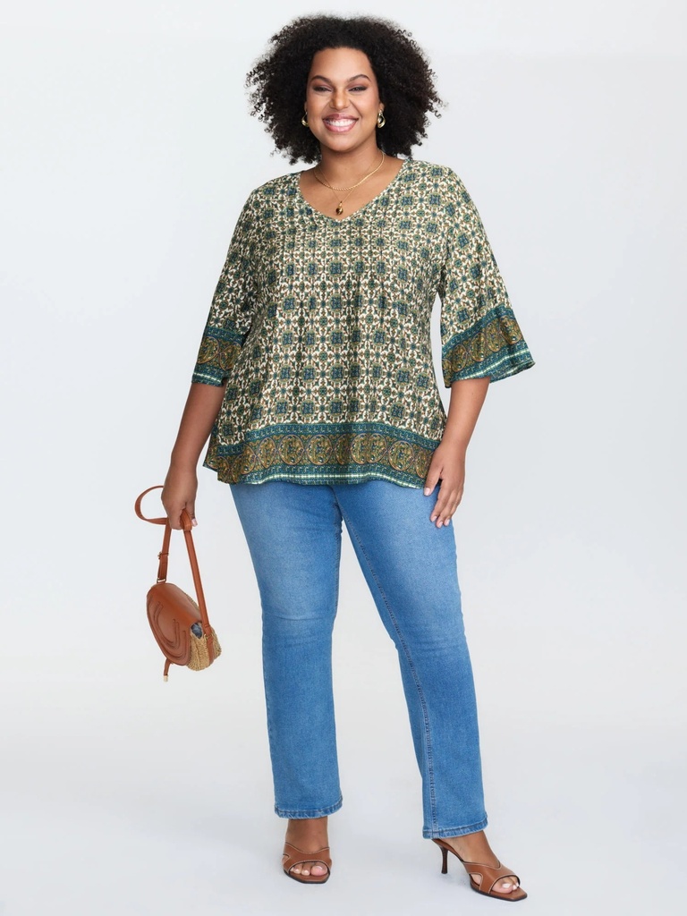 Blusa floral de mangas amplias