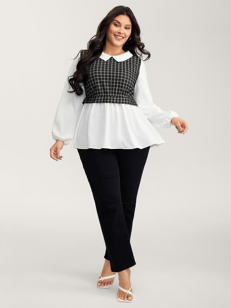 Blusa camisera 2 en 1 con chaleco tejido