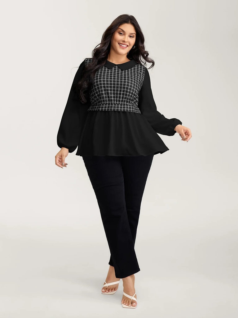 Blusa camisera 2 en 1 con chaleco tejido