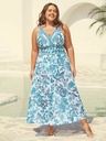 Set de calzoneta con pareo floral Cerúleo