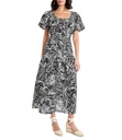 Vestido maxi floral de mangas abullonadas