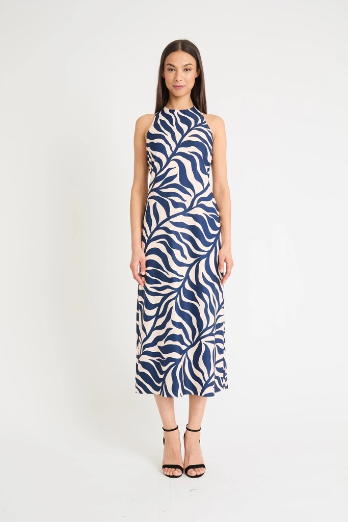Vestido midi estampado sin mangas