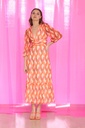 Vestido midi de estampado geométrico