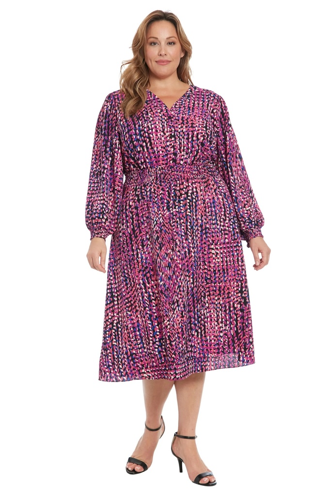 Vestido midi con cintura elástica