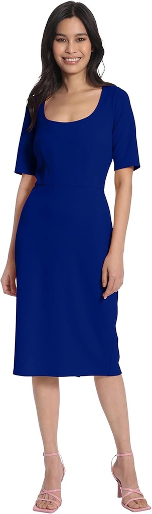 Vestido sólido de escote cuadrado