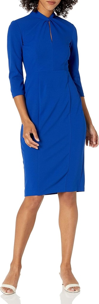 Vestido sólido de escote anudado (copia)