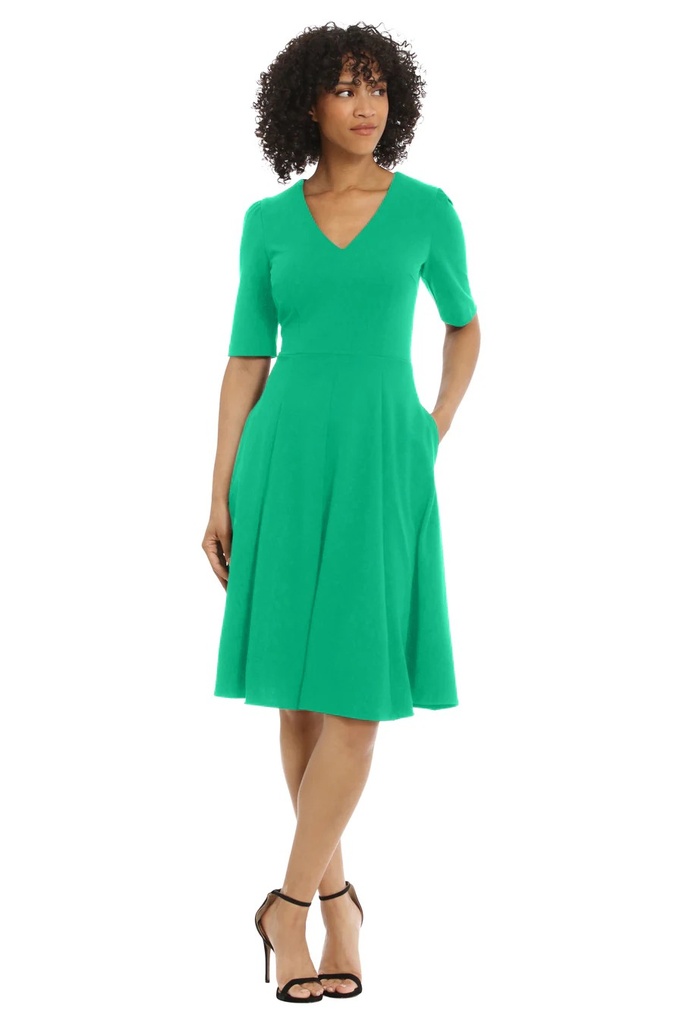 Vestido sólido de falda acampanada (copia)
