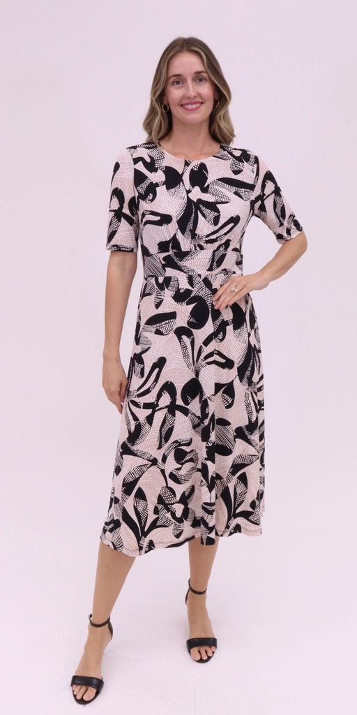 Vestido midi con manga corta