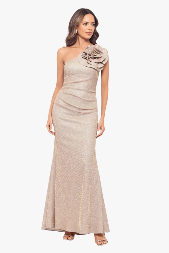 Vestido brillante con ribete de volantes (copia)